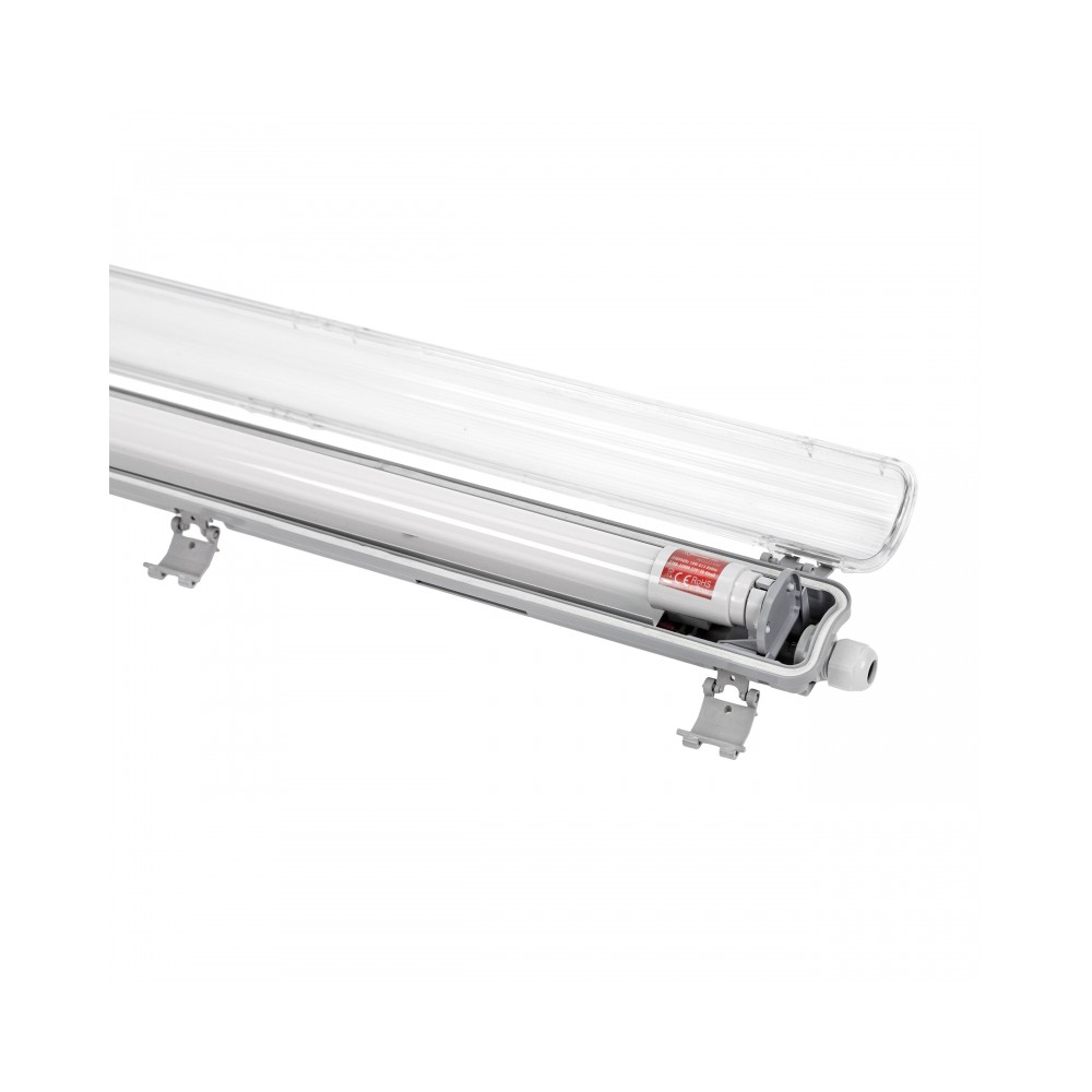Limea T8 LED enkelttarmatur med 9W LED rør - IP65 vandtæt