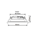 LEDlife Dim2Warm+CCT RA96, hvid indbygningsspot - Ø8,3 cm, 7W, dæmpbar, IP65, 230V
