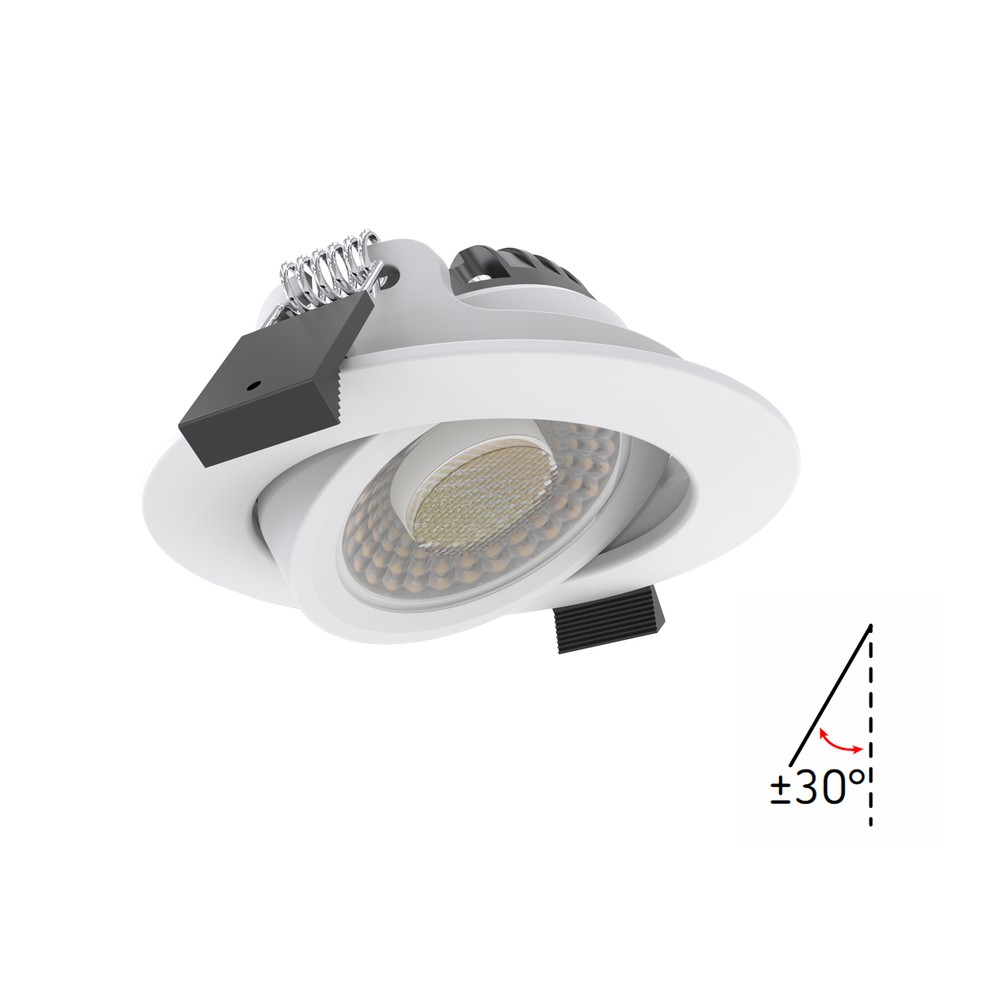 LEDlife Dim2Warm+CCT RA96, hvid indbygningsspot - Ø8,3 cm, 7W, dæmpbar, IP65, 230V