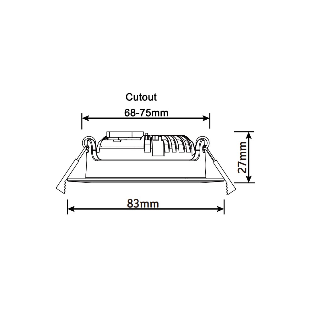 LEDlife Dim2Warm+CCT RA96 sort indbygningsspot - Ø8,3 cm, 7W, hvid kant, dæmpbar, IP65, 230V