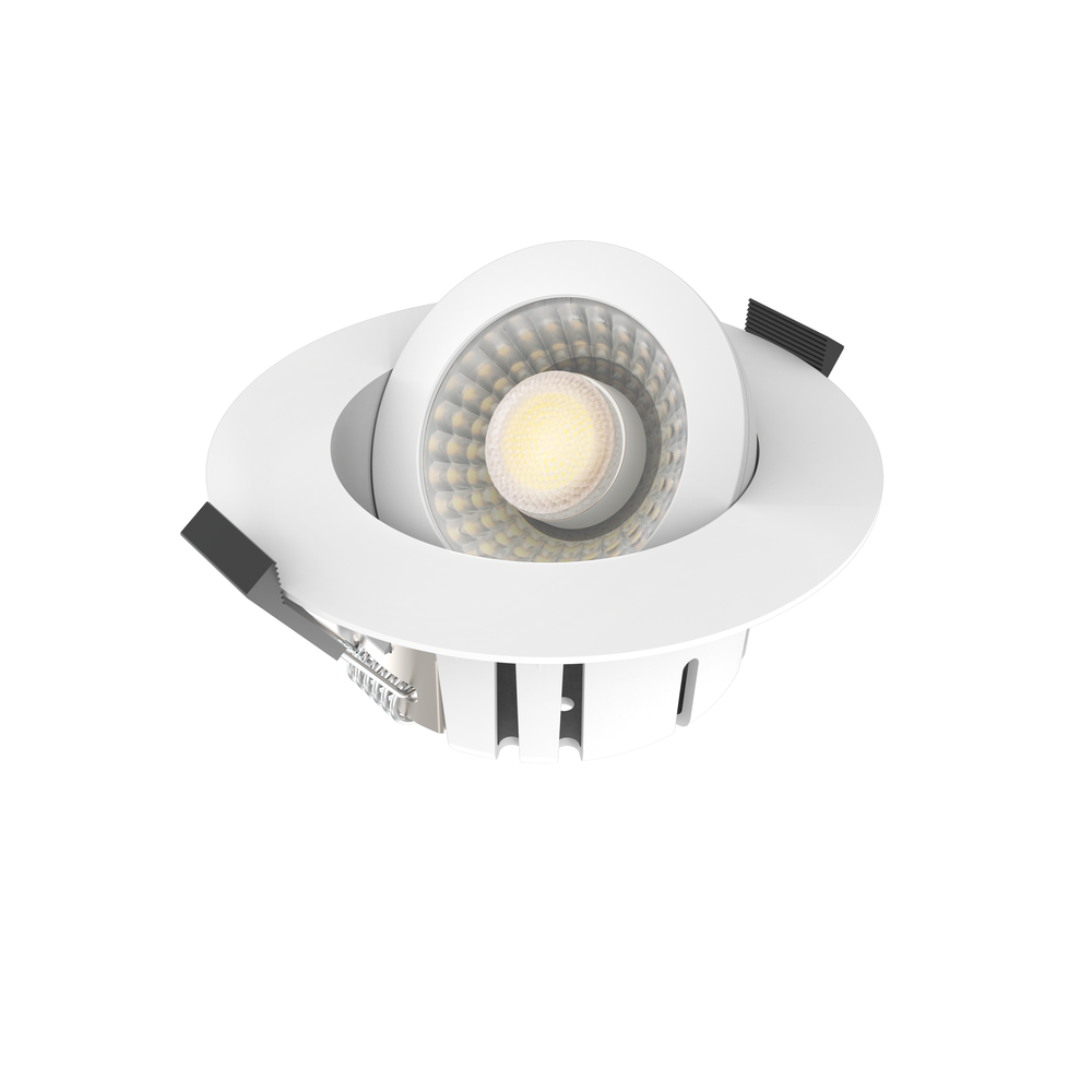 LEDlife Dim2Warm+CCT indbygningsspot - Roterbar, Ø8,3 cm, 7W, hvid kant, dæmpbar, 230V, RA96