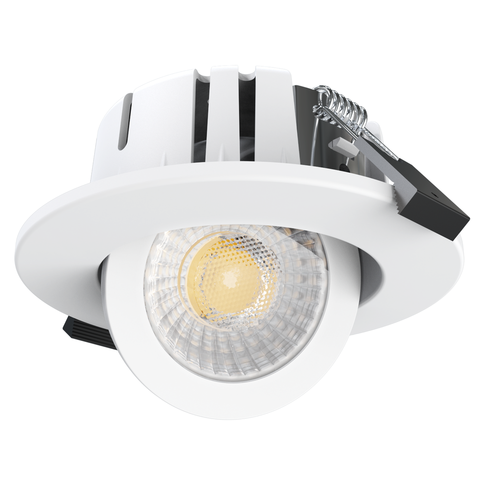 LEDlife Dim2Warm+CCT indbygningsspot - Roterbar, Ø8,3 cm, 7W, hvid kant, dæmpbar, 230V, RA96
