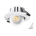 LEDlife Dim2Warm+CCT indbygningsspot - Roterbar, Ø8,3 cm, 7W, hvid kant, dæmpbar, 230V, RA96