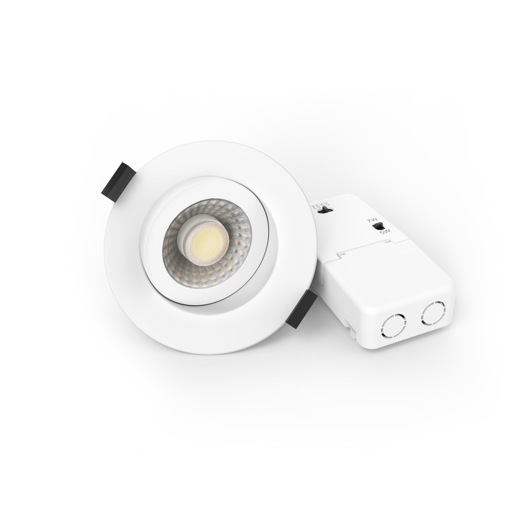 LEDlife Dim2Warm+CCT indbygningsspot - Roterbar, Ø8,3 cm, 7W, hvid kant, dæmpbar, 230V, RA96
