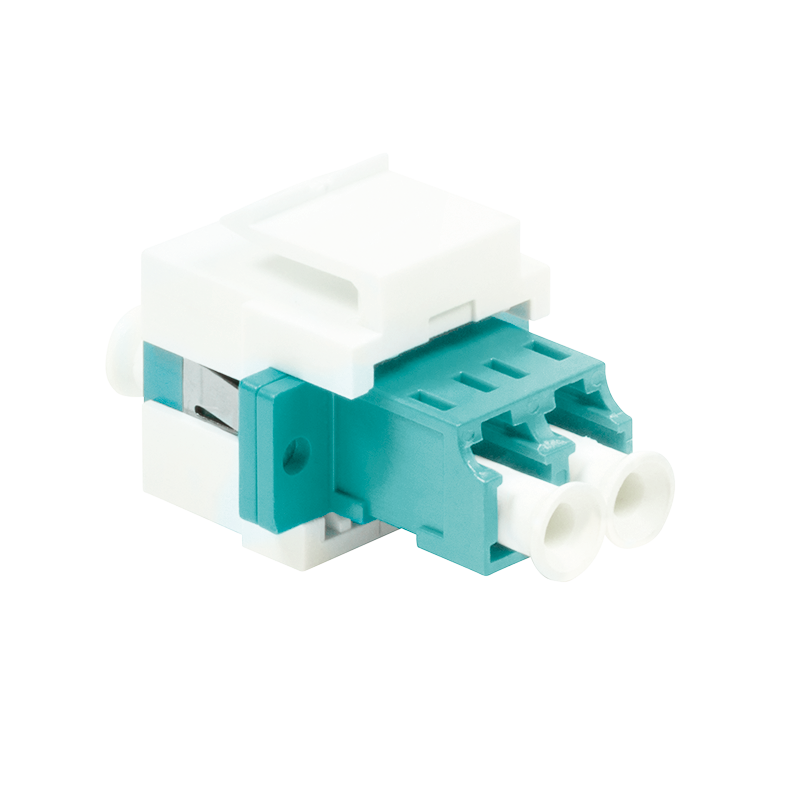 Keystone Fiber samleled - LC Duplex Multimode, Akva/hvid