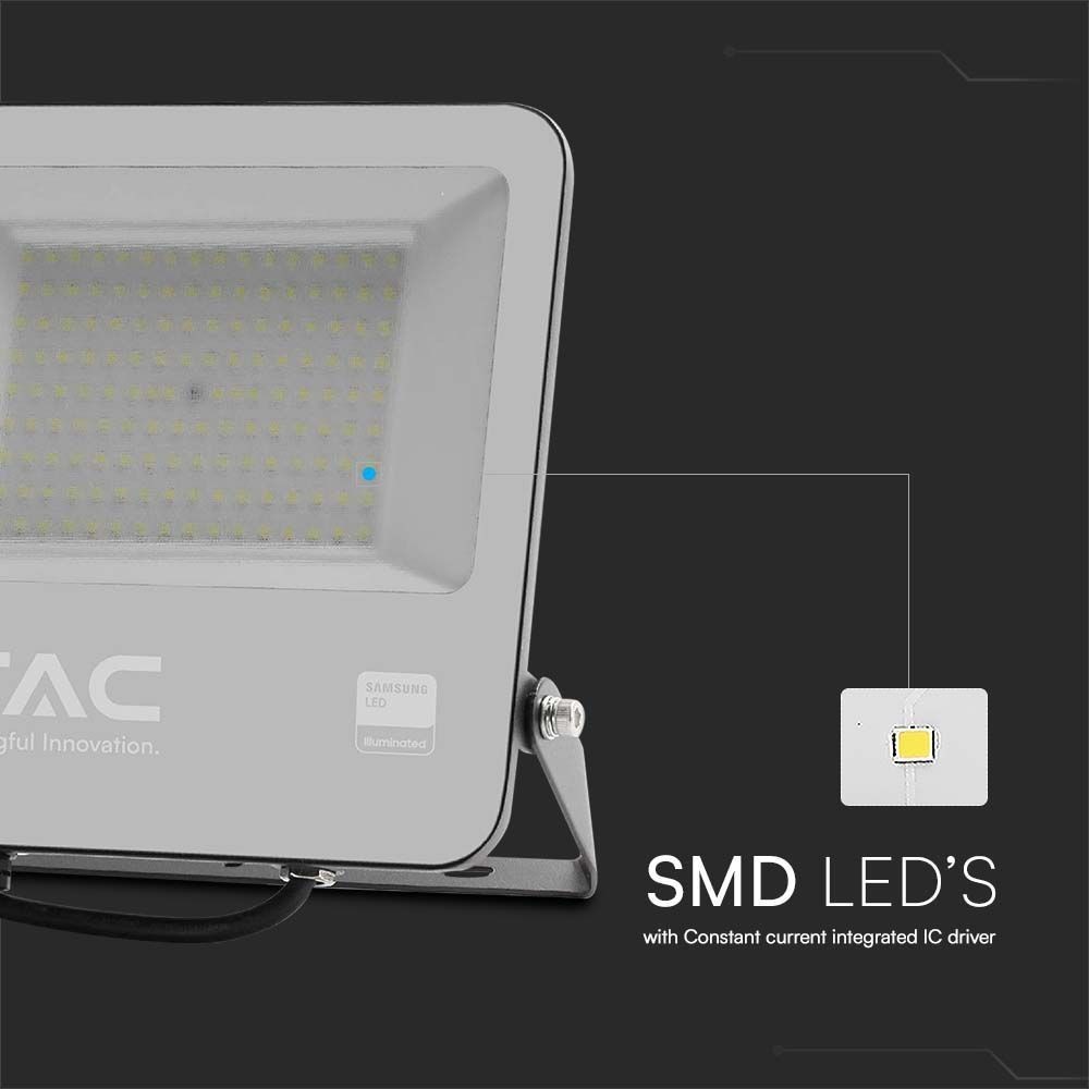 V-Tac 200W LED projektør, Samsung LED chip, 22960lm, IP65, udendørs brug