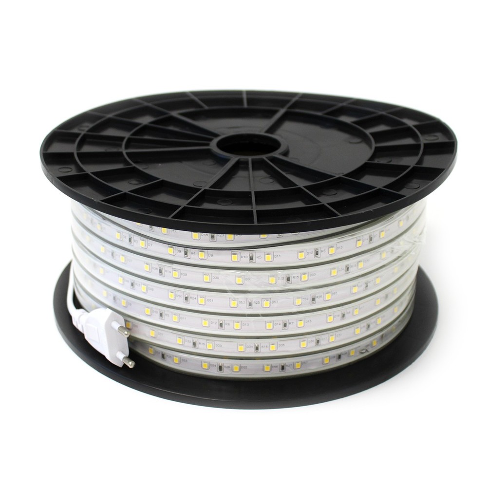 50m LED strip arbejdslys IP67, 60 LED/m, 5W/m, 500 lm/m, 125W, 230V, RA80, 12500lm