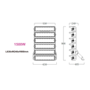 1500W Stadion projektør - 170lm/W, Philips driver, 1-10V dæmpbar, IP66, 255000lm, RA70, 3 års garanti