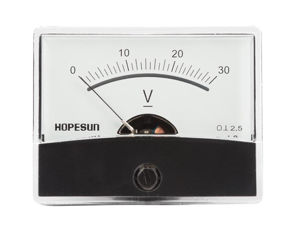 Analog spændings-panelmeter - 30Vdc (60x47mm)