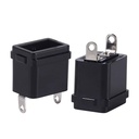 Apparatfatning, 2pol DB-8-D han, m. flange, Sort