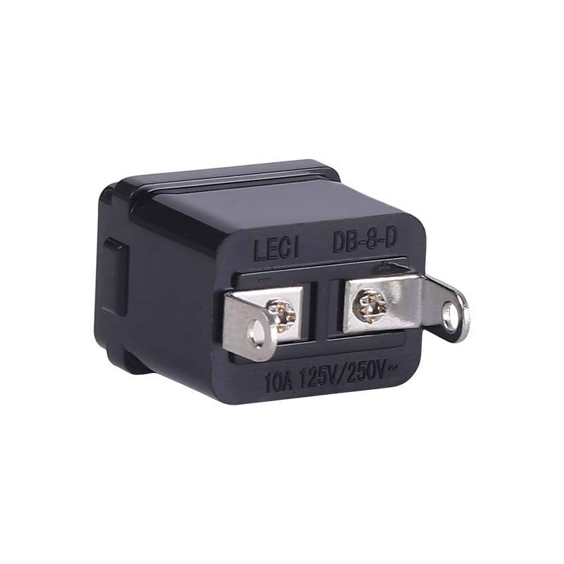 Apparatfatning, 2pol DB-8-D han, m. flange, Sort