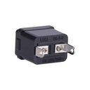 Apparatfatning, 2pol DB-8-D han, m. flange, Sort