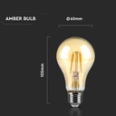 LED Kultrådspære 10W E27 - Amber Dækning, 2200K