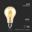 LED Kultrådspære 10W E27 - Amber Dækning, 2200K