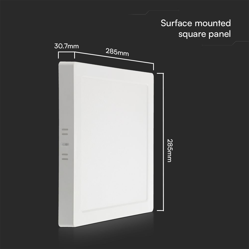 24W Bagbelyst Panel med Samsung Chip, 3000K, Kvadratisk - 2500lm, RA80, 5 års garanti