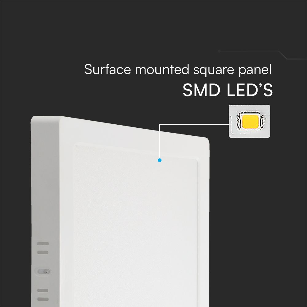 24W Bagbelyst Panel med Samsung Chip, 3000K, Kvadratisk - 2500lm, RA80, 5 års garanti