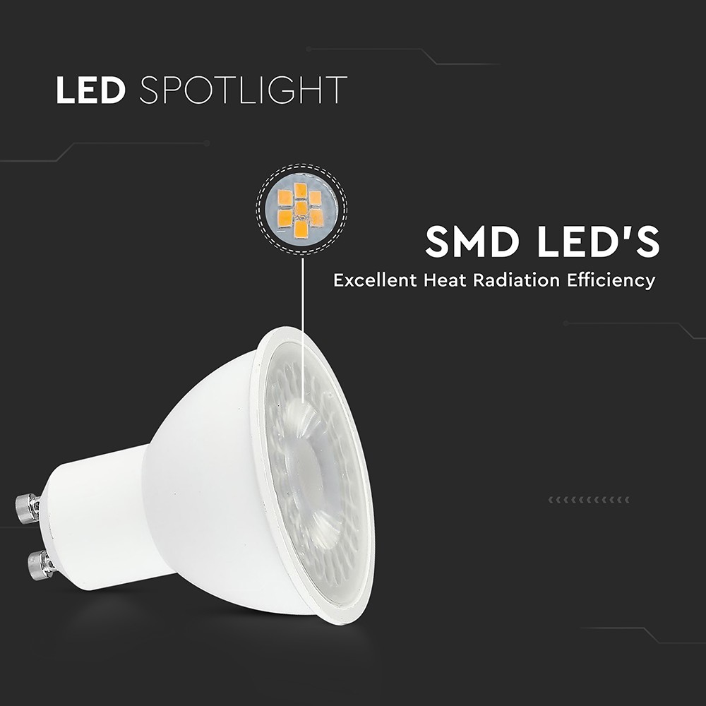 GU10 Spotlight 7.5W - Plastik, 3000K, 110d - Høj lysstyrke og energieffektivitet til din belysning!