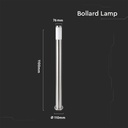 Udendørs pullertlampe i rustfrit stål (110 cm) med satin nikkel finish - IP44 beskyttet
