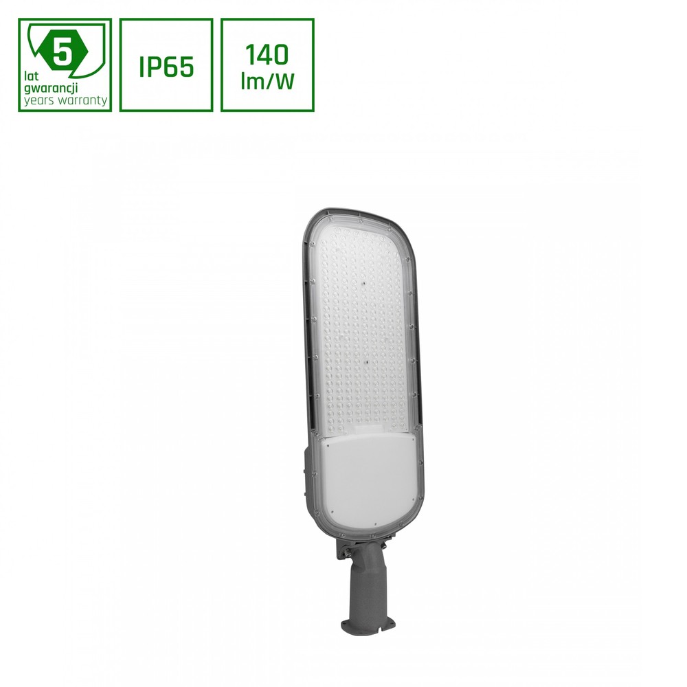 Gadebelysning Streetos 2 200W - Neutral hvid, 230V, 145/75°, IP65, IK09, grå, skumringssensor