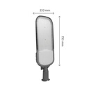 Gadebelysning Streetos 2 200W - Neutral hvid, 230V, 145/75°, IP65, IK09, grå, skumringssensor