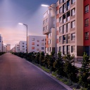 Gadebelysning Streetos 2 200W - Neutral hvid, 230V, 145/75°, IP65, IK09, grå, skumringssensor