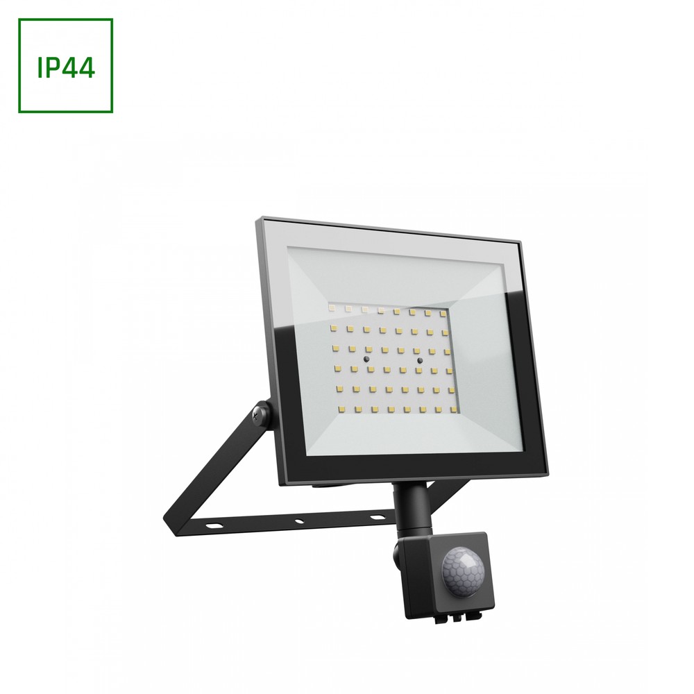 Noctis Lux 4 projektør 50W varm hvid med PIR sensor - sort, IP44, 230V, 4300lm, RA70