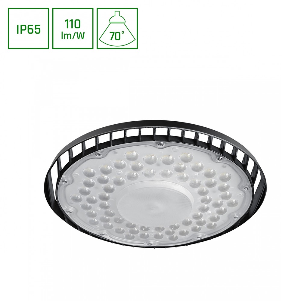 Plateo Sun 4 High Bay 205W - Neutral hvid, 230V, 70°, IP65, IK06, Sort