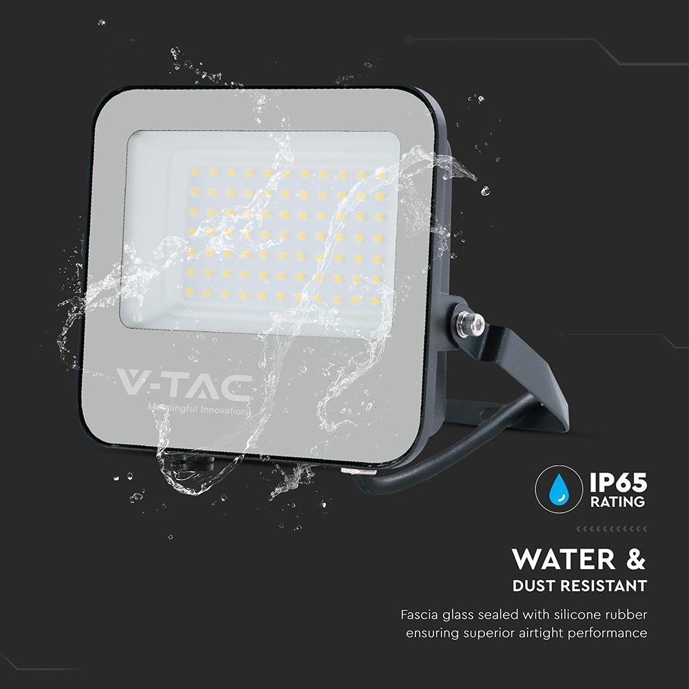 V-Tac 50W LED projektør - 185LM/W, arbejdslampe, udendørs, 9250lm, RA70, IP65, 5 års garanti