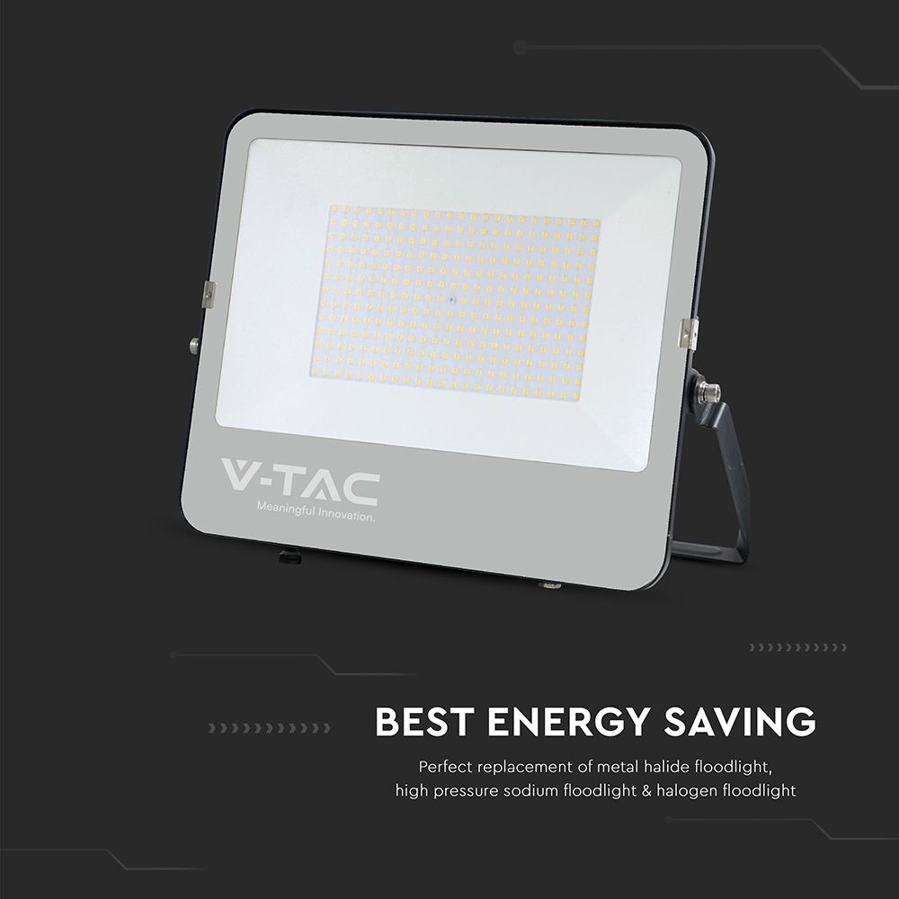 V-Tac 200W LED projektør - 185LM/W, arbejdslampe, udendørs - 100W, 230V, 37000lm, RA70, 5 års garanti, IP65