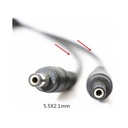 DC kabel splitter - 5V-48V, sort