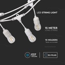 LED Lyskæde med Euro stik og hvid WP fatning til udendørs brug - perfekt til at skabe hyggelig belysning rundt om huset