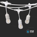 LED Lyskæde med Euro stik og hvid WP fatning til udendørs brug - perfekt til at skabe hyggelig belysning rundt om huset