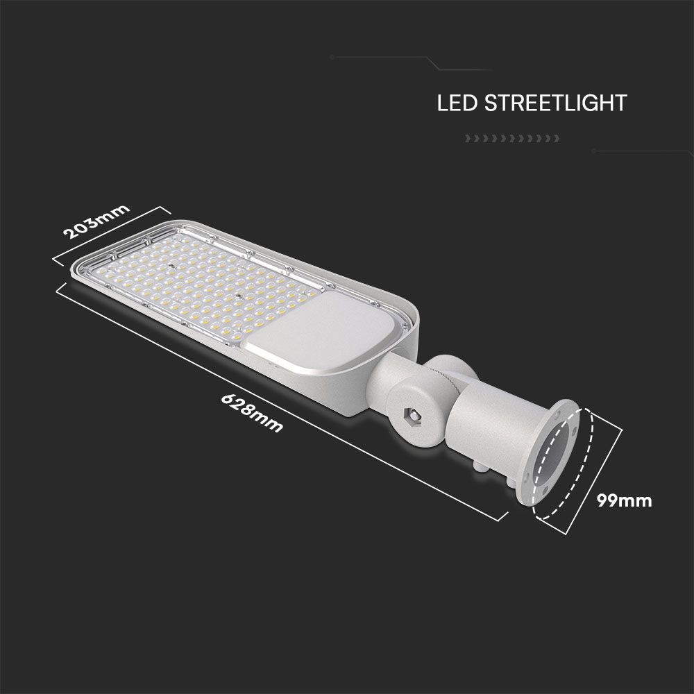 150W LED gadelys med fotocelle sensor og Samsung chip - adapter inkluderet, 4000K lysfarve