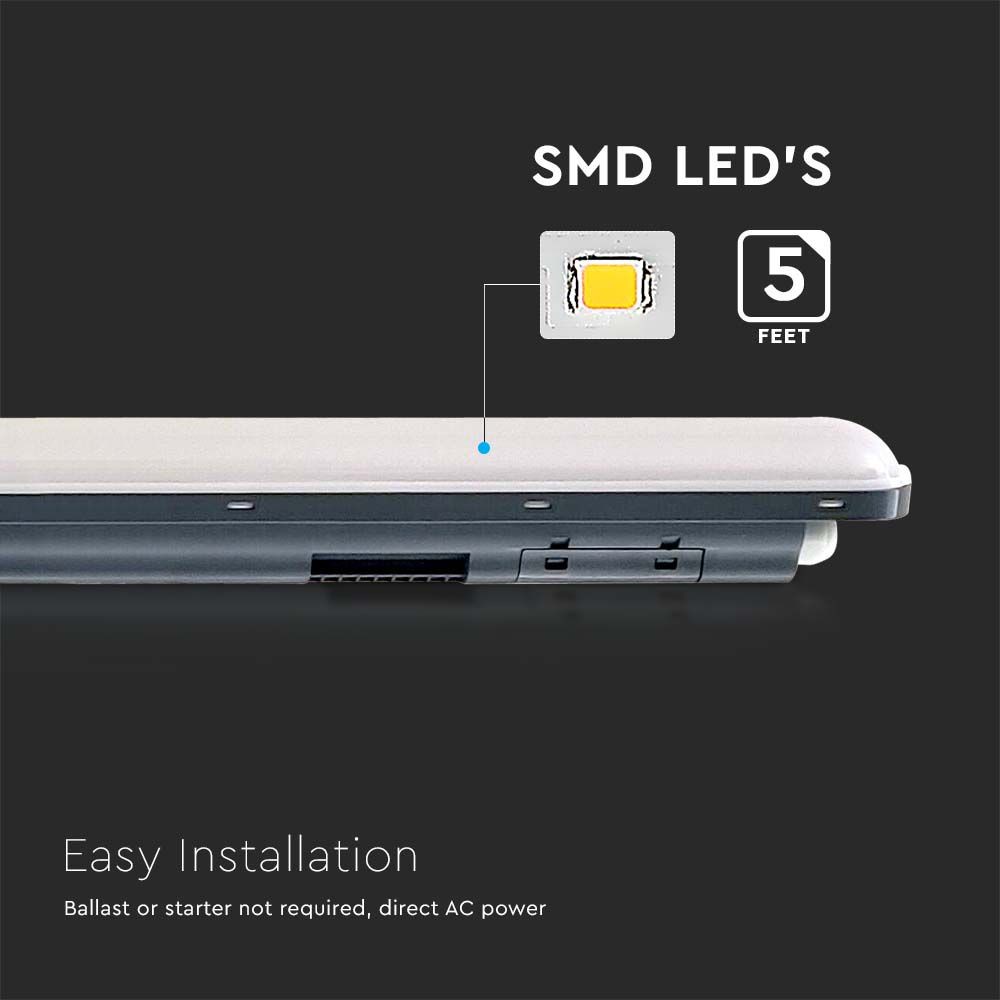 48W LED WP X-serie Rør - Økonomisk, 150cm, 6500K, 120lm/W - Høj lysstyrke og energieffektivitet, velegnet til udendørs brug.