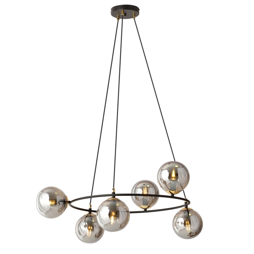 Azura 6 Sort/Grafit pendellampe - Ø14 cm, E14, 230V, uden lyskilde - Max 10W