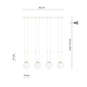 Glam 4 Hvid/Opal Pendellampe - Ø15 cm, E14, 230V, Max 10W (Lyskilde ikke inkluderet)
