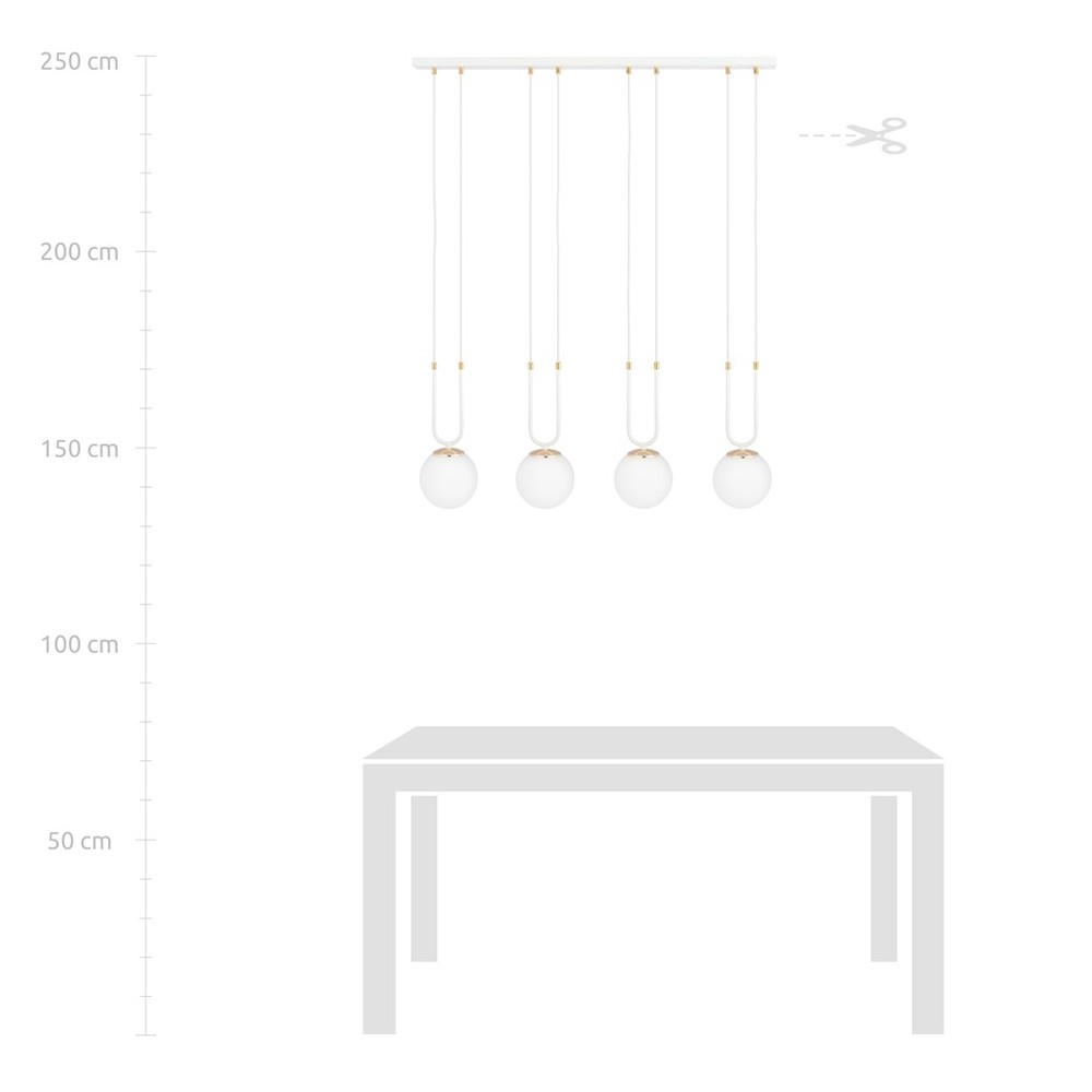 Glam 4 Hvid/Opal Pendellampe - Ø15 cm, E14, 230V, Max 10W (Lyskilde ikke inkluderet)