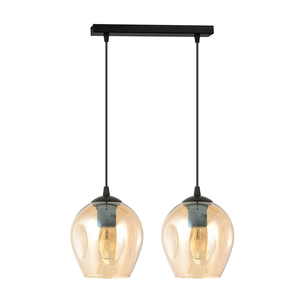 Istar 2 Sort/Rav pendellampe - Ø14 cm, E27, 230V, uden lyskilde
