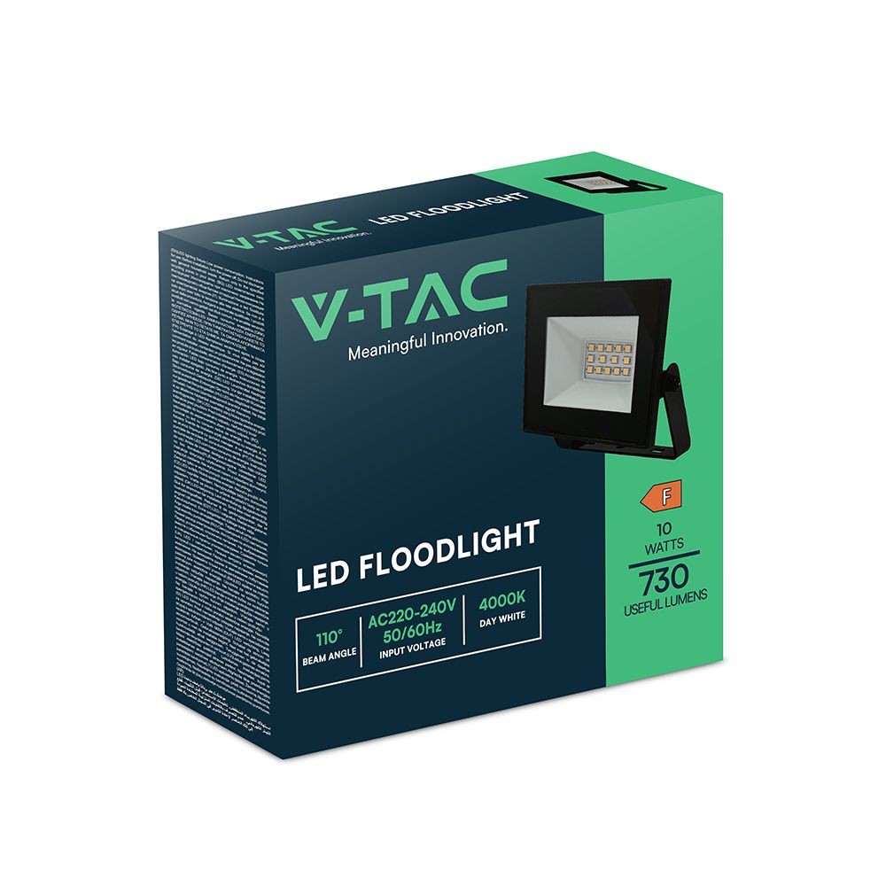 V-Tac 10W LED projektør - Arbejdslampe til udendørs brug, med 850lm lysstyrke og IP65 beskyttelse