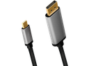 USB-C (han) til DisplayPort (han) kabel, 4K, Alu.sort (1,8m)