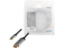 USB-C (han) til DisplayPort (han) kabel, 4K, Alu.sort (1,8m)