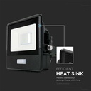 10W LED Projektør med PIR Sensor, Samsung Chip, 4000K, Sort Hus - Energibesparende belysning til udendørs brug