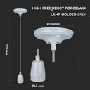 Porcelænelampe E27 holder - Grå, High Frequency