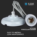 Porcelænelampe E27 holder - Grå, High Frequency