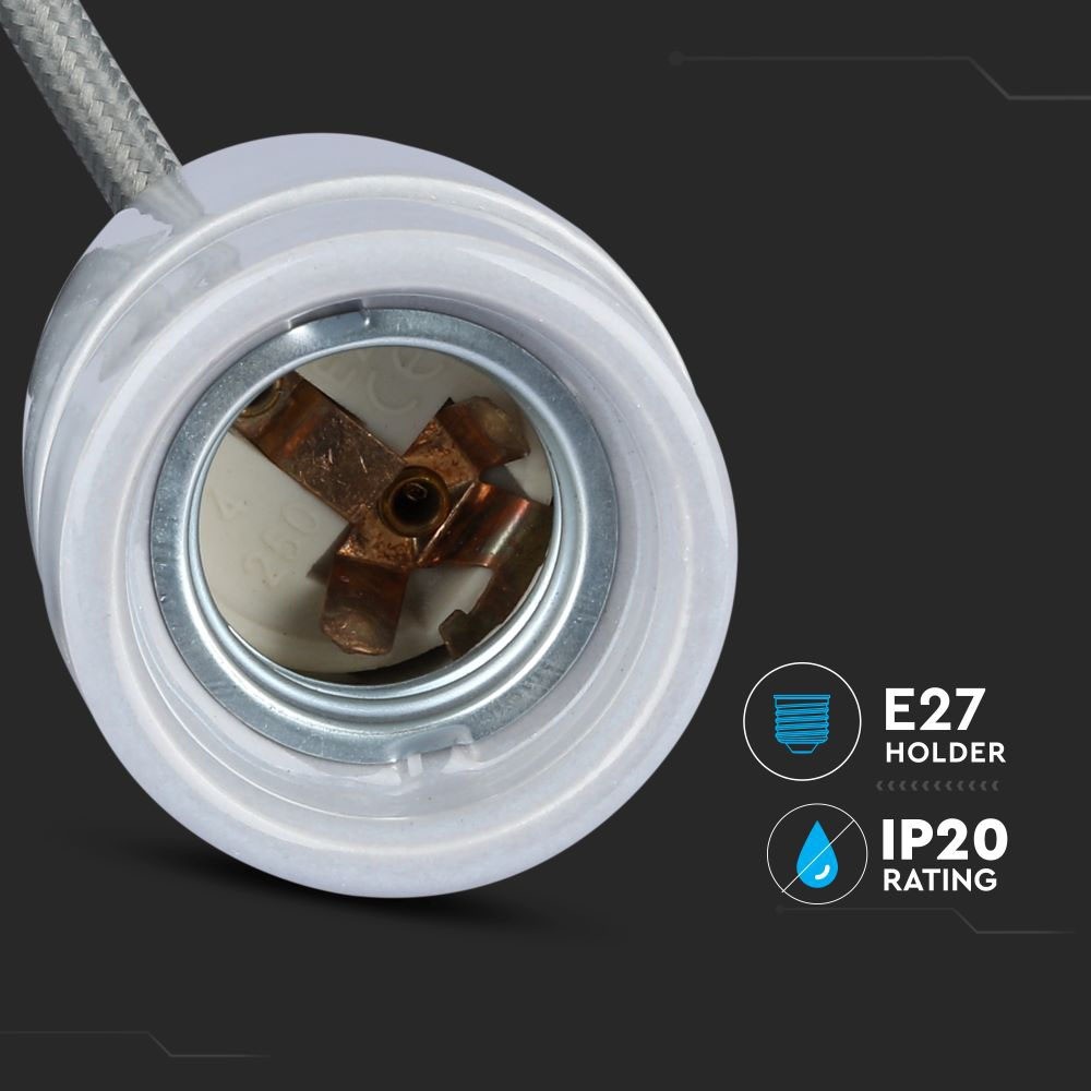 Porcelænelampe E27 holder - Grå, High Frequency