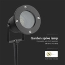 GU10 havelampe med spyd - aluminium hus, sort, IP65, V-Tac Pro serie, 3 års garanti