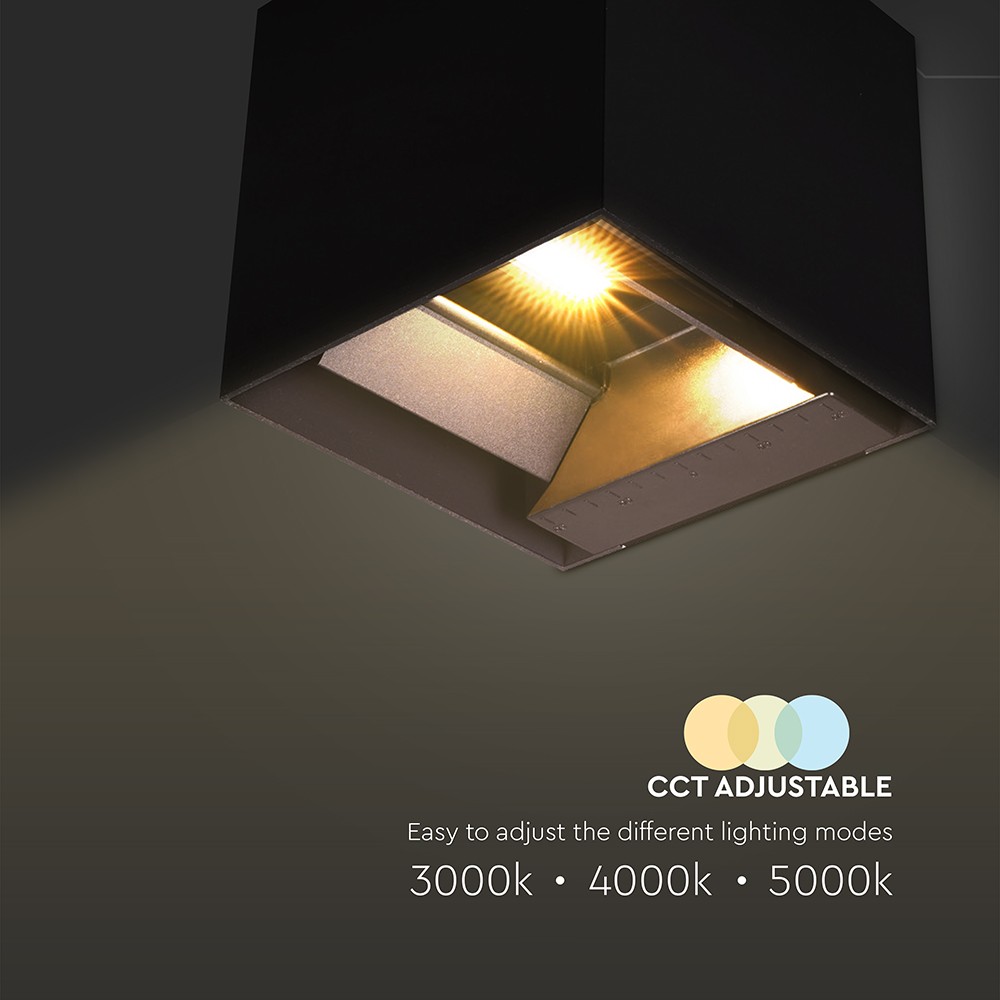 9W Solar Væglampe med LED, PIR sensor og 3i1 funktion, sort hus, vejr- og vandtæt IP65