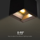 9W Solar Væglampe med LED, PIR sensor og 3i1 funktion, sort hus, vejr- og vandtæt IP65