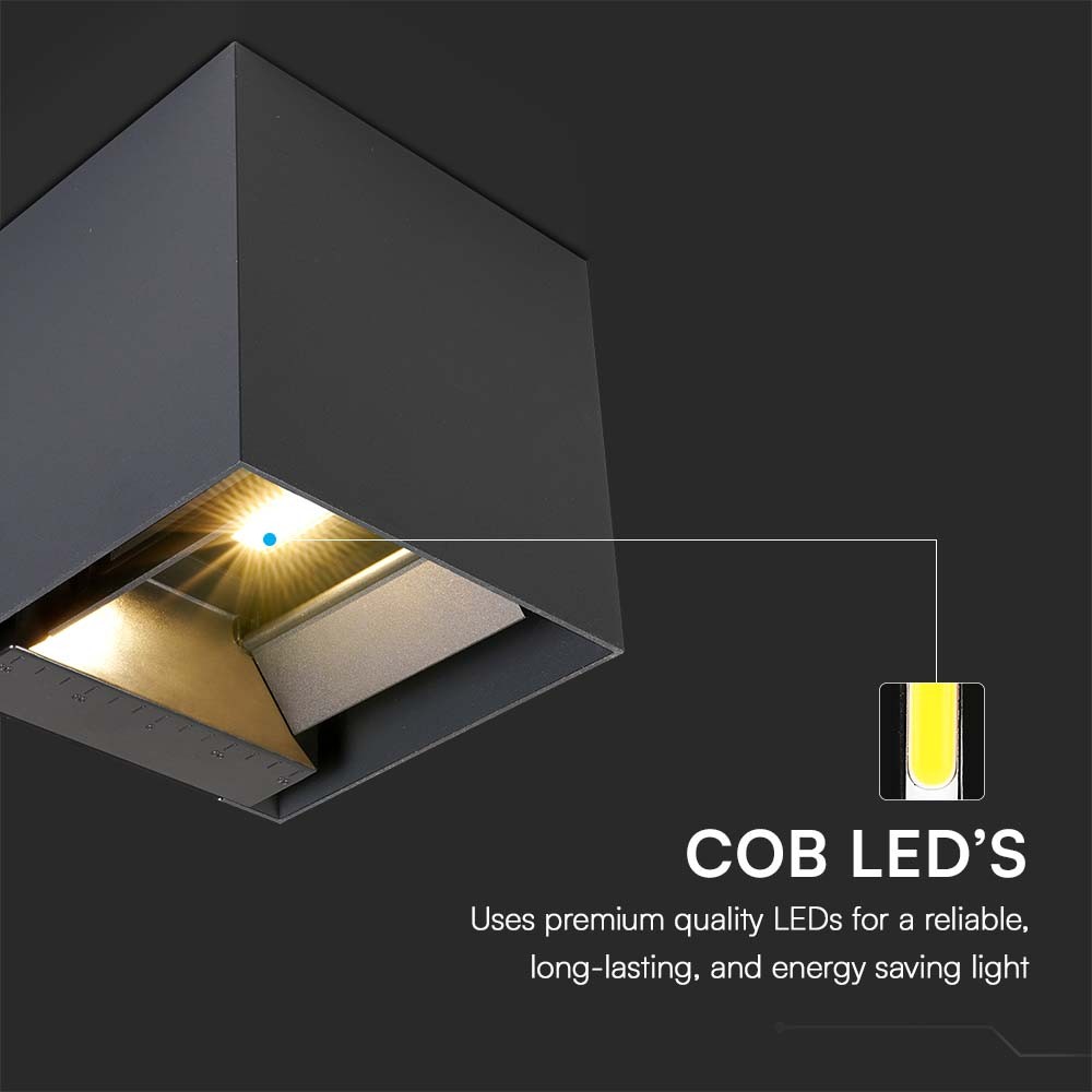 9W Solar Væglampe med LED, PIR sensor og 3i1 funktion, sort hus, vejr- og vandtæt IP65