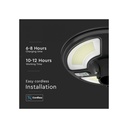 V-Tac 7.5W Solcelle Havelampe LED - Sort, Ø42 cm, med solcelle, sensor og IP65